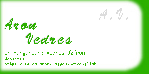 aron vedres business card